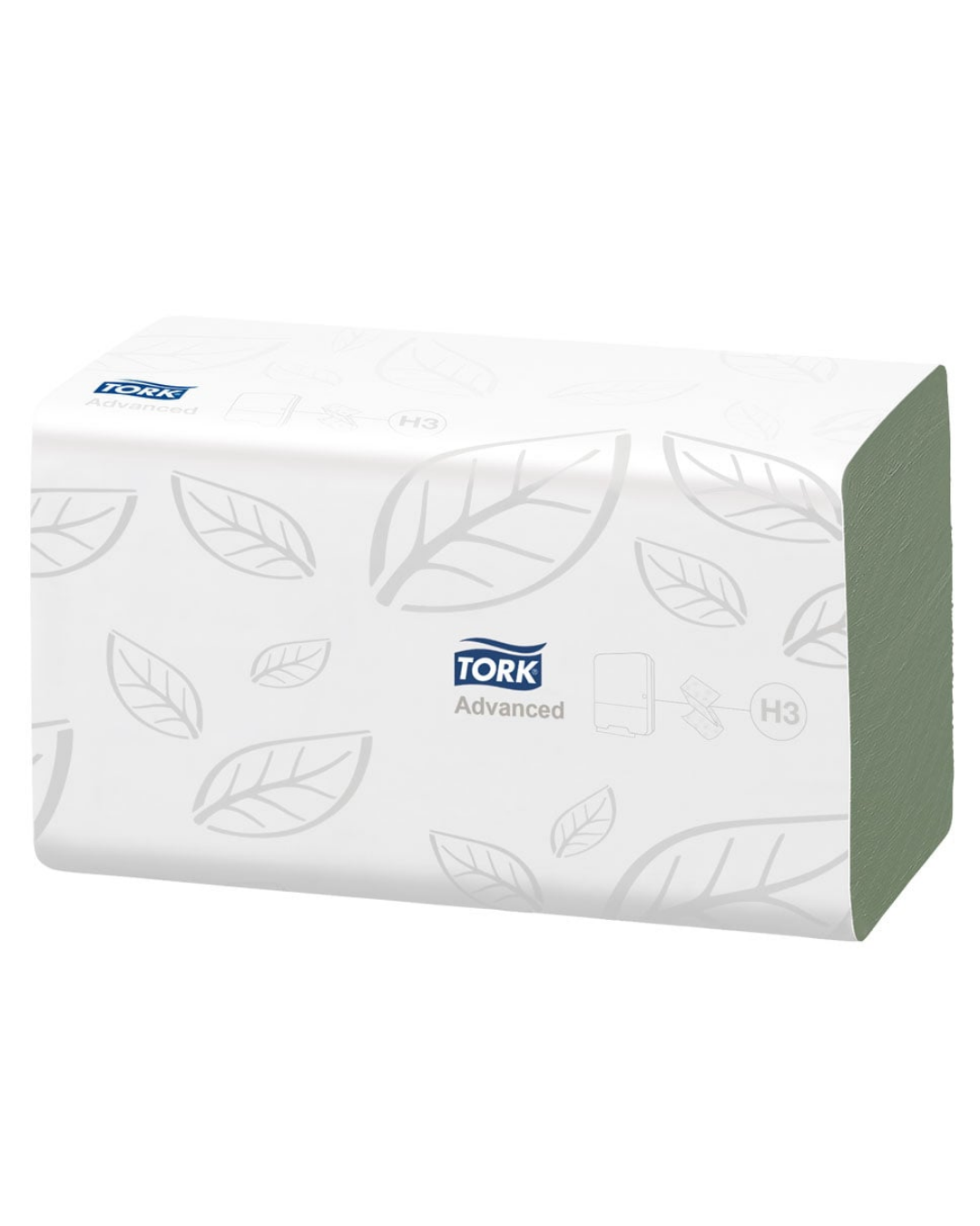 Essuie-mains H3 pliés en V (Z) blancs et vert 25x23cm-1