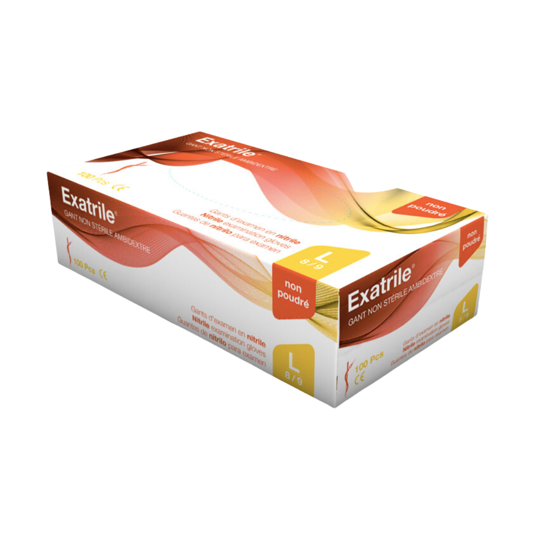 Gants nitriles - Boite de 100 gants. Carton de 10 boites - Exatrile-1
