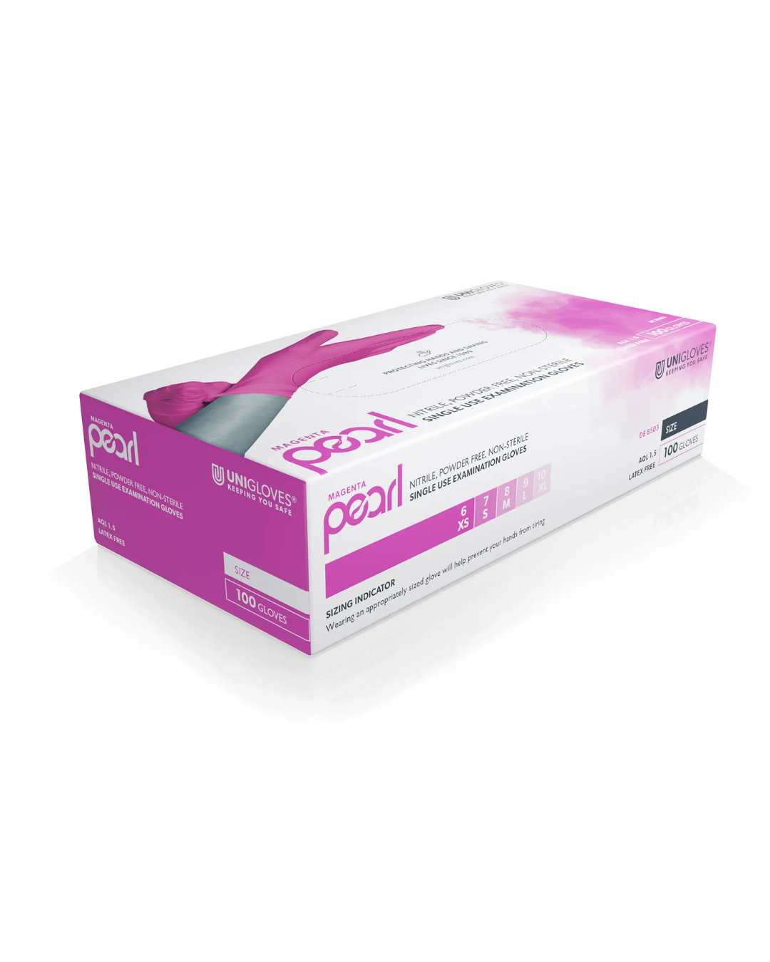 Gants nitriles - Boite de 100 gants. Carton de 10 boites - Unigloves Pearl-0