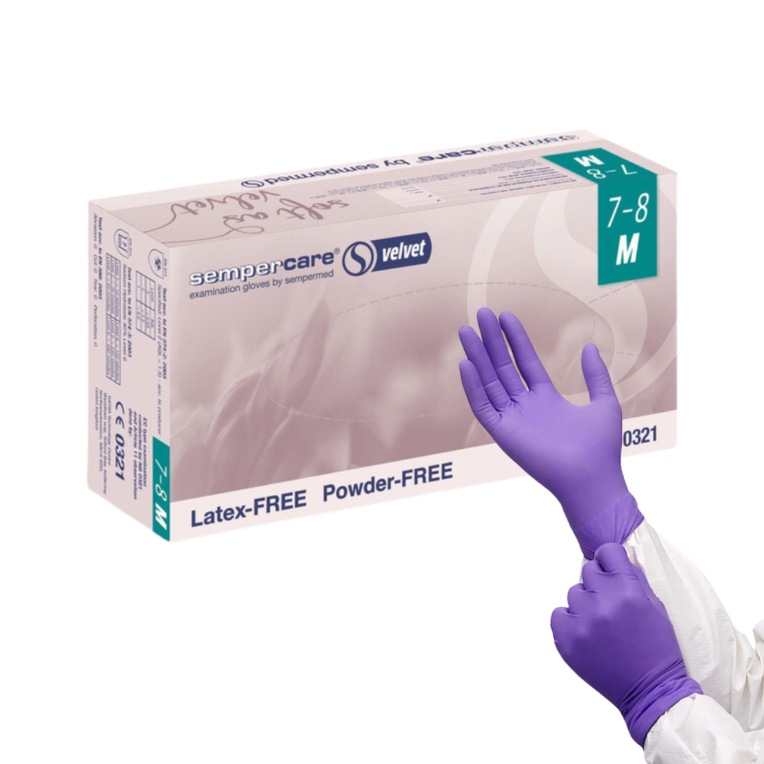 Gants nitriles - Boite de 200 gants. Carton de 10 boites - SemperCare® Velvet-0