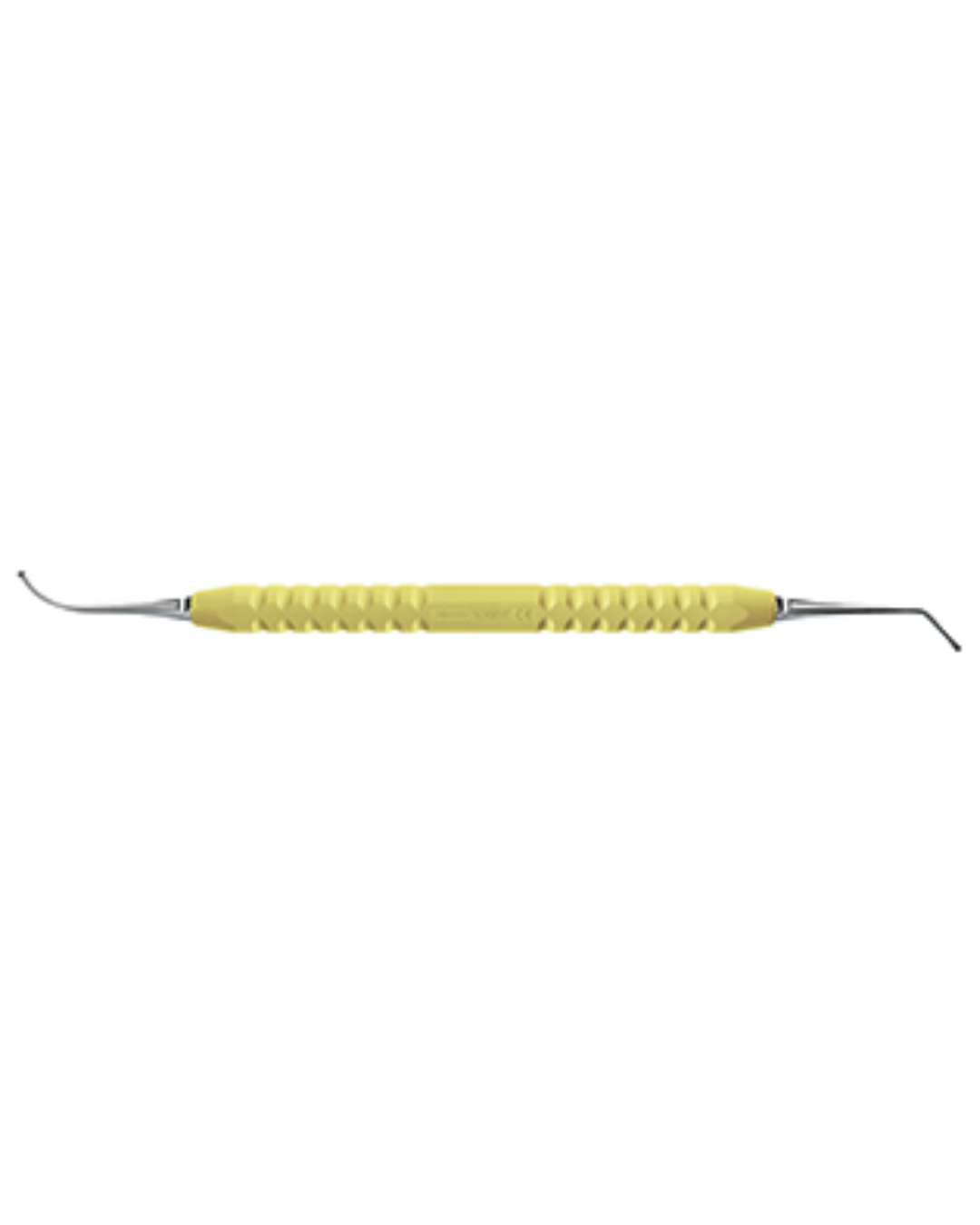 Instrument boule, rétro Ø 1,5 mm, spatule incurvé manche jaune-0