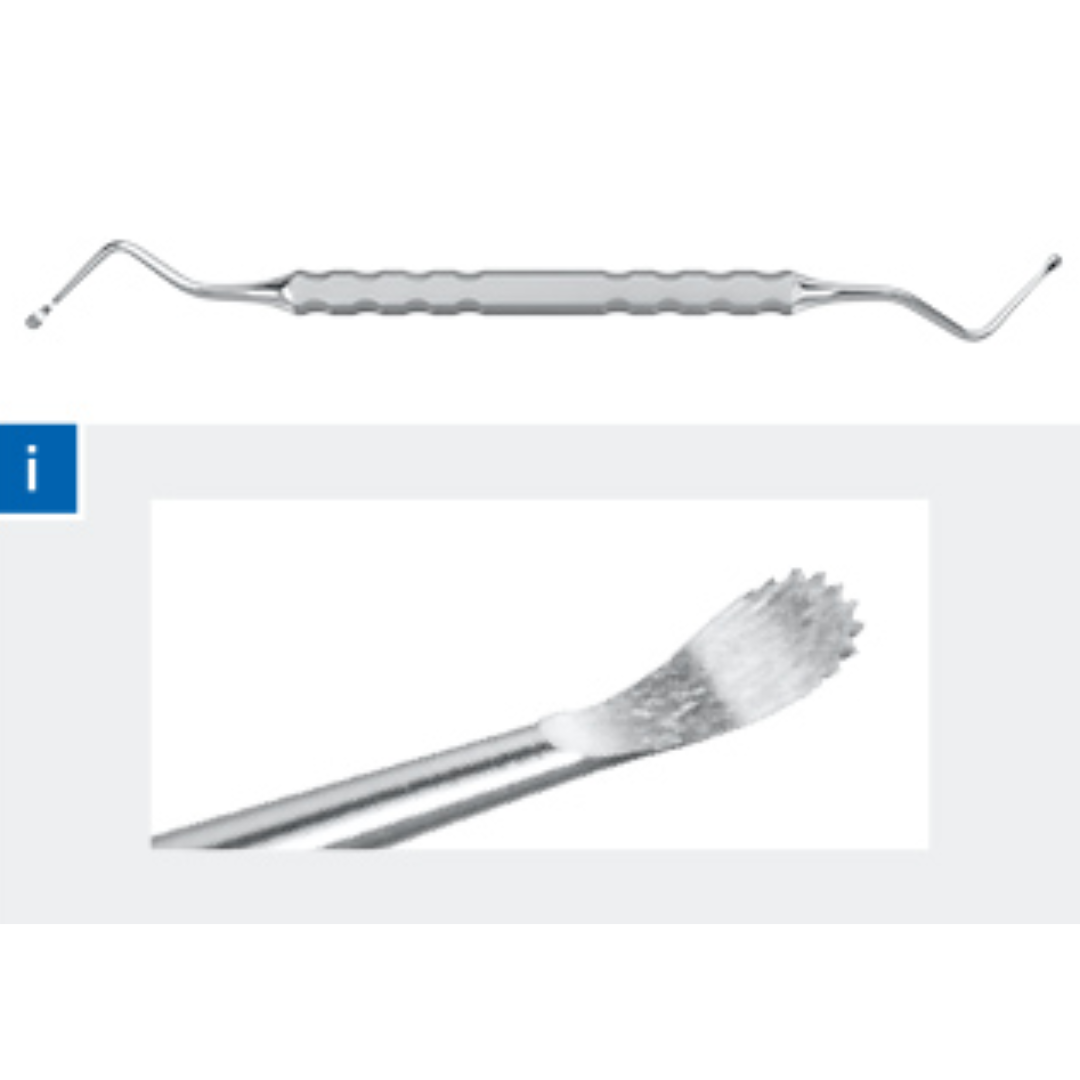 Lucas, Curette, dentelé 17,5 cm à double extrémité, Ø3,0 mm-0