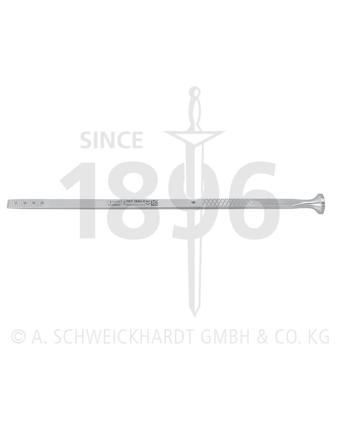 Ostéotome EPKER 6mm droit 18,0 cm graduation 7 / 10 / 13 / 15 / 18 / 20-0