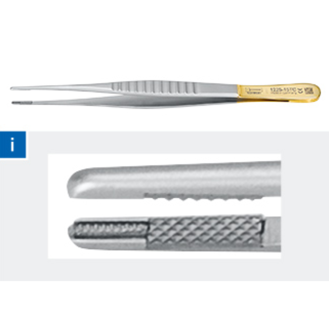 Pince vasculaire atraumatique DeBakey avec inserts TC longueur 15 cm, largeur 1,5 mm, longueur TC 6 mm-0