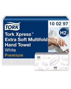 Essuie-mains H2 Xpress enchevêtrés doux et extra doux pliés M 21x34 cm (21x110)