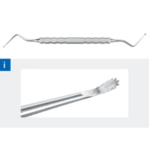 Lucas, Curette, dentelé 17,5 cm à double extrémité, Ø1,5 mm