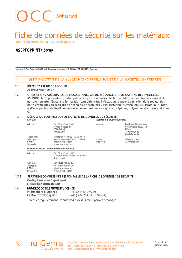 Fiche de sécurité