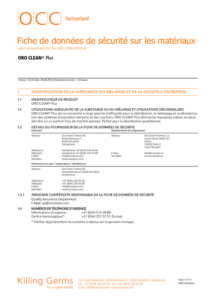 Fiche de sécurité
