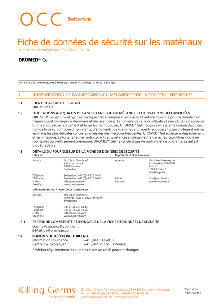 Fiche de sécurité