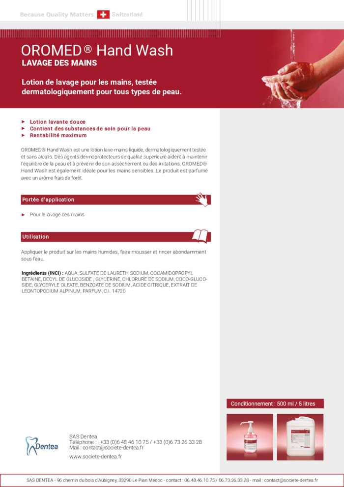 Documentation Oromed Hand Wash - OCC